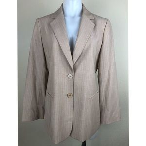 Lafayette 148 Blazer Virgin Wool Blend Striped
